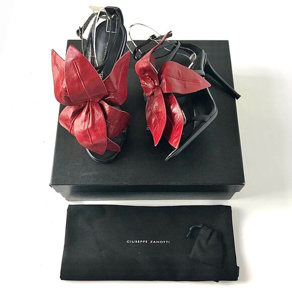 Giuseppe Zanotti Lilium Flower Appliqué Strappy High Heel Sandals 37 - Picture 1 of 13